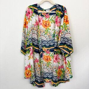 Avenue Womens Cover Up Kimono Size 26/28 Beach Floral Summer Flowy Multi